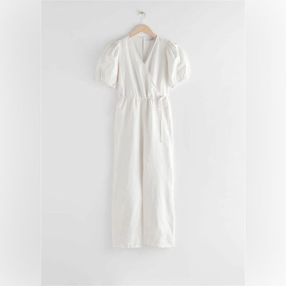 & Other Stories Linen Puff Sleeve Jumpsuit - Picture 7 of 8